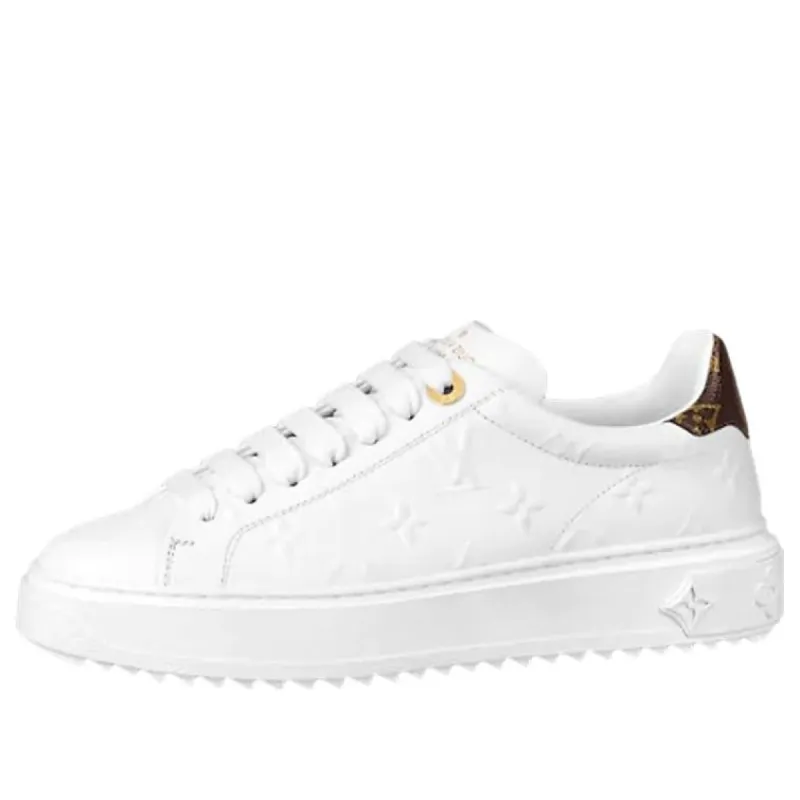 (WMNS) LOUIS VUITTON Time Out Sneakers 'White Monogram with Brown Monogram' 1A87OS sold by KicksCrew