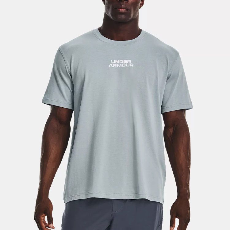 Under Armour Outline Heavyweight T-shirt 'Grey Blue' 1379109-465 sold by KicksCrew product image thumbnail 3