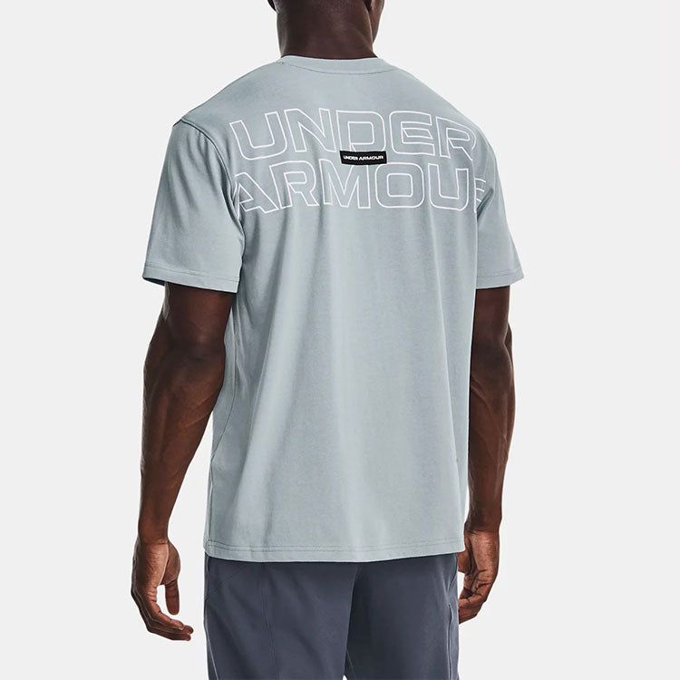 Under Armour Outline Heavyweight T-shirt 'Grey Blue' 1379109-465 sold by KicksCrew product image thumbnail 4