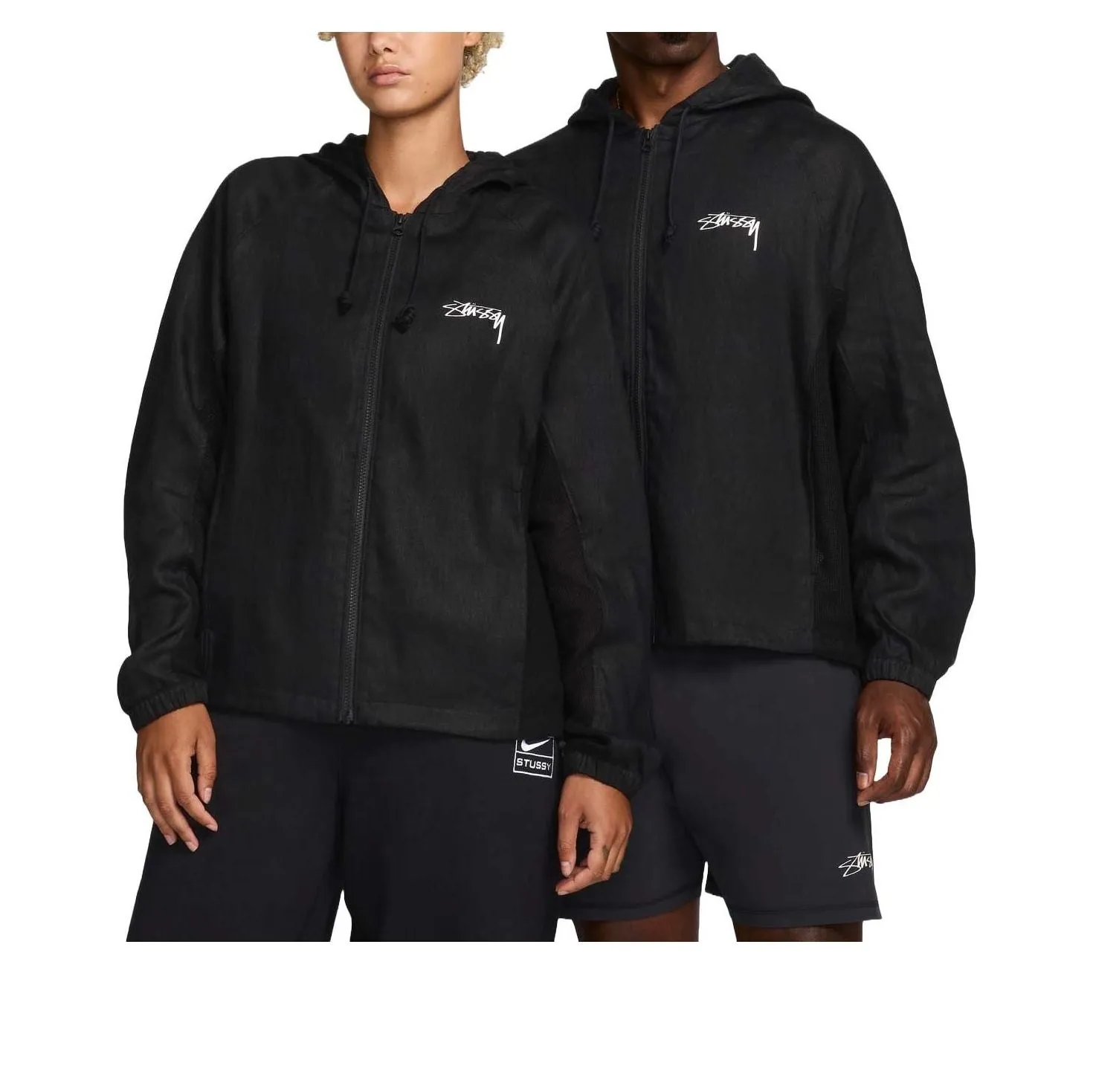 Nike x Stussy Linen Shell Jacket Asia Sizing 'Black' FZ5752