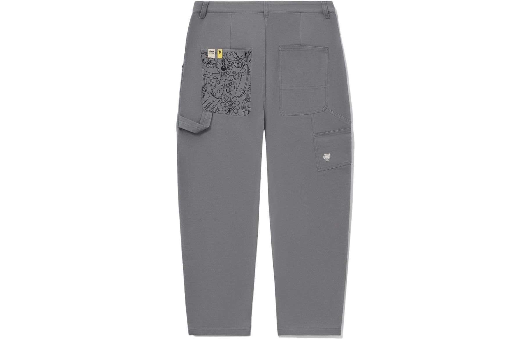 Li-Ning Graphic Straight Pants 'Grey' AKXR611-3 sold by KicksCrew product image thumbnail 2