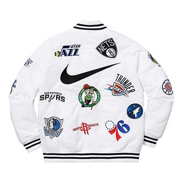 Supreme x Nike x NBA Teams Warm-Up Jacket 'White Multi-Color' SUP-SS18-788 sold by KicksCrew product image thumbnail 2