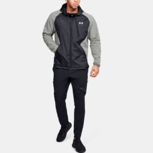 Under Armour Stretch Woven Running Jacket 'Black Grey' 1352021-388 sold by KicksCrew