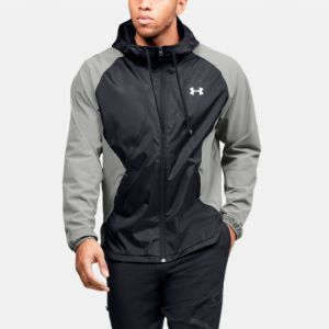 Under Armour Stretch Woven Running Jacket 'Black Grey' 1352021-388 sold by KicksCrew