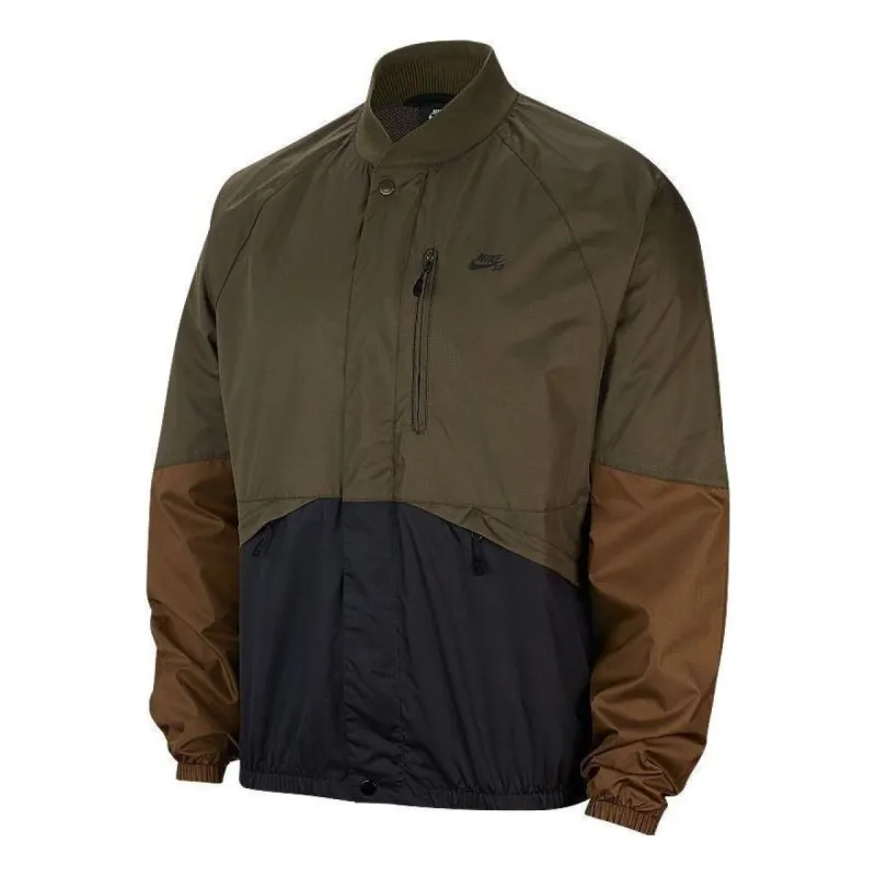 Nike SB Jacket Skateboard Casual Windproof 'Green Brown Black' CK5246-325 sold by KicksCrew