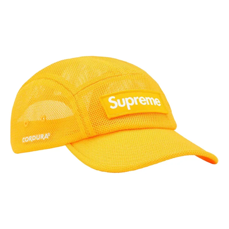 Supreme Mesh Cordura Camp Cap 'Yellow White' SUP-SS23-2284 sold by KicksCrew