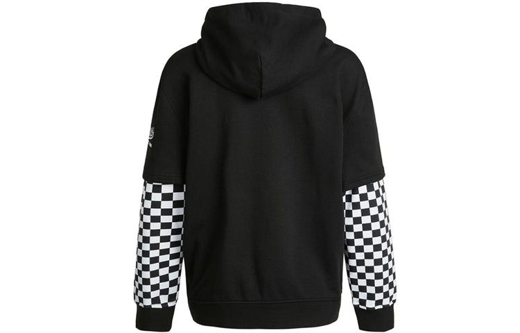 (WMNS) Vans Logo Embroidered Checkerboard Print Hoodies 'Black White' VN0A4UTNBLK sold by KicksCrew product image thumbnail 2
