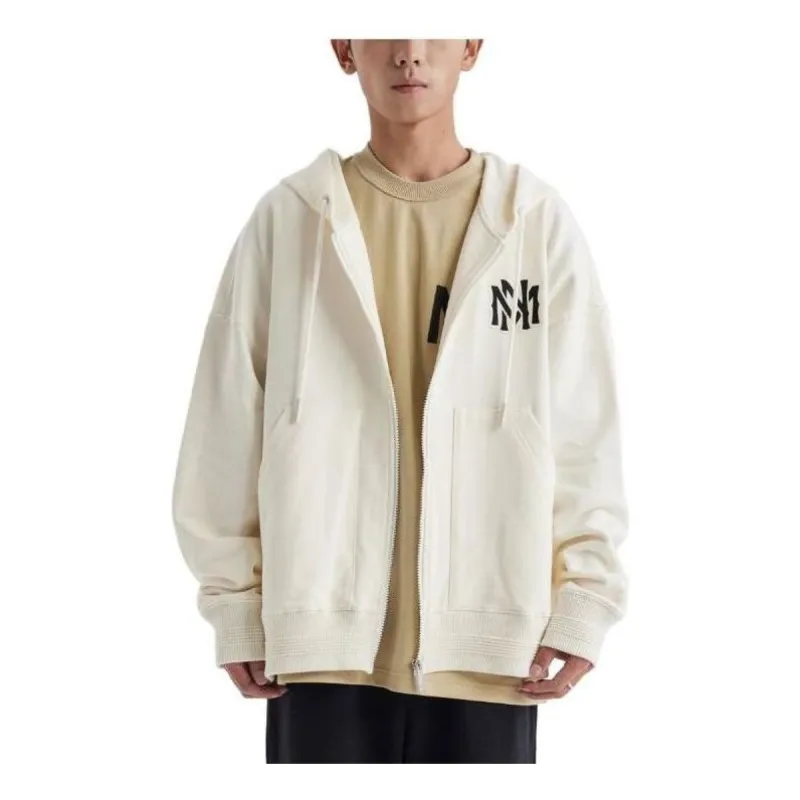 Mitchell & Ness Branded Hooded Jacket 'Off White' MNRQAWTOHC010-OFW sold by KicksCrew