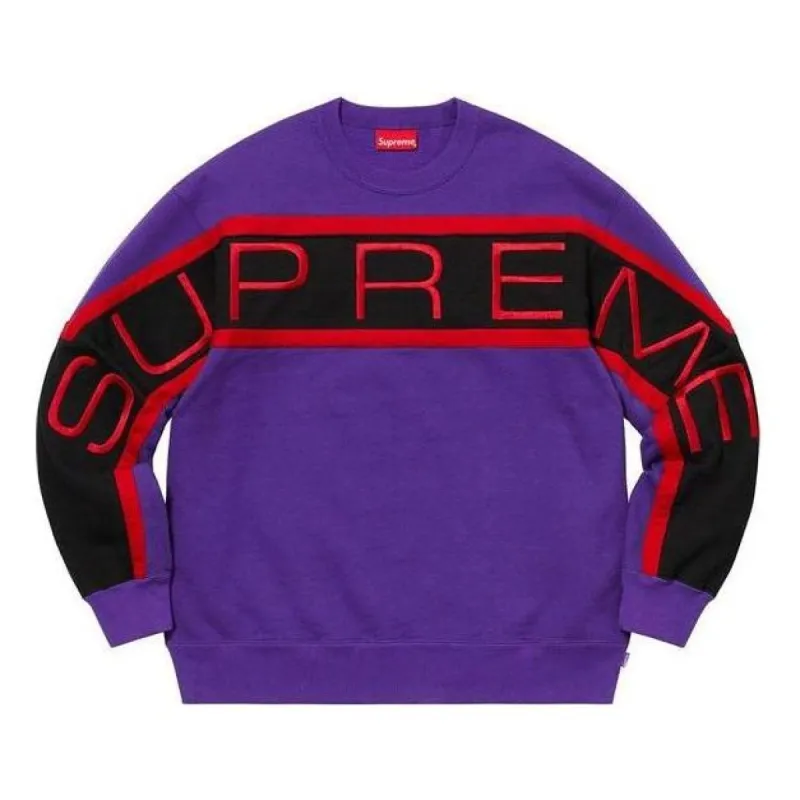 Supreme Paneled Crewneck 'Purple Red Black' SUP-SS21-453 sold by KicksCrew