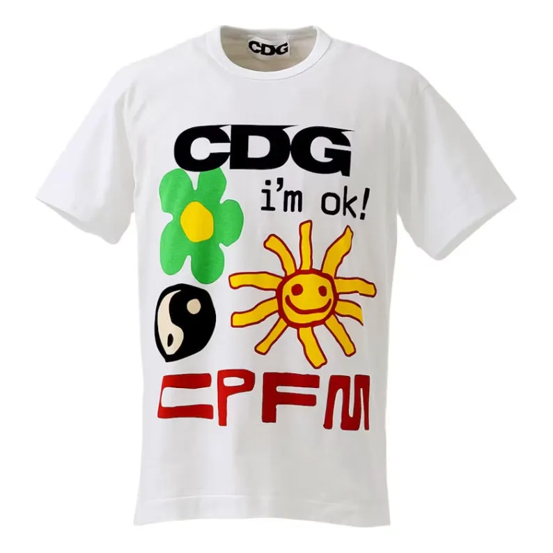 COMME des GARCONS x Cactus Plant Flea Market I'm Okay T-shirt 'White' SG-T001-051-1 sold by KicksCrew