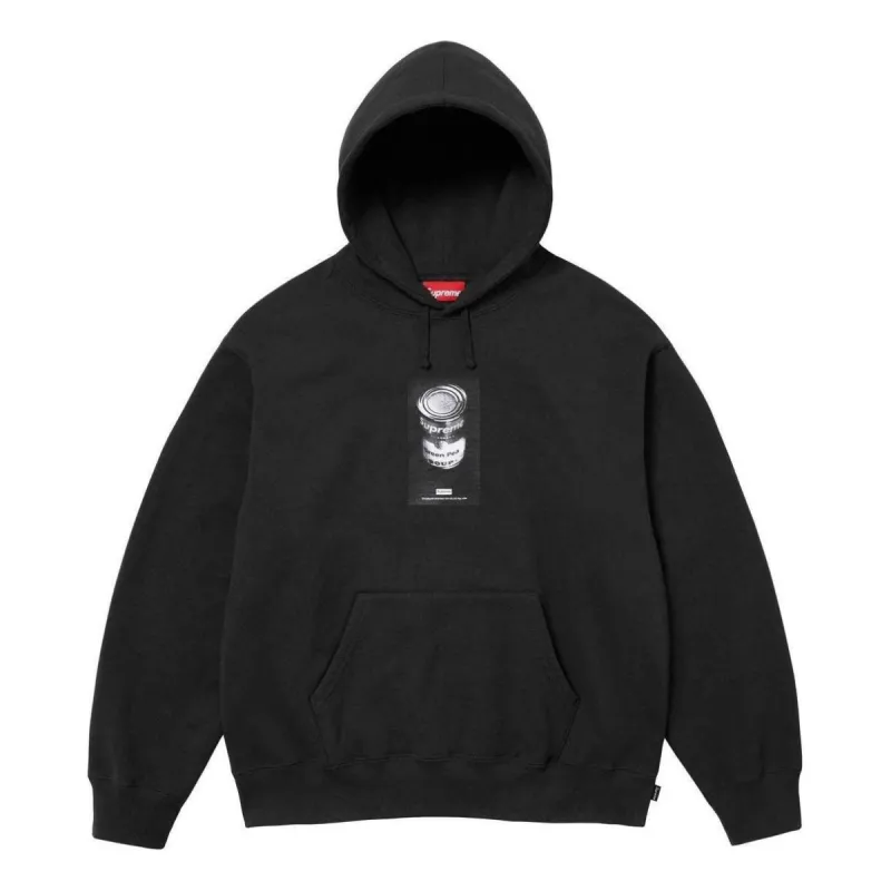 Supreme Soup Can Hooded Sweatshirt Black White SUP SS24 057 Parallel