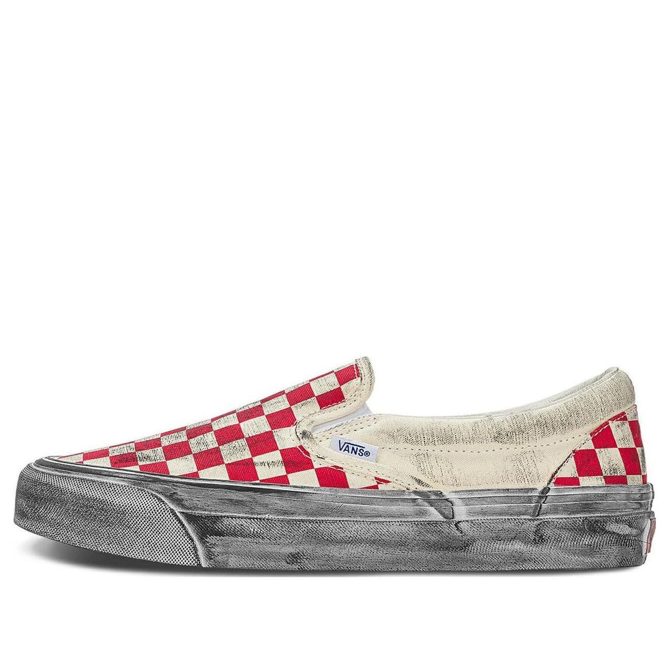 Vans Vault OG Classic SlipOn LX 'Stressed - Red Checkerboard' VN0A32QN9Y1 sold by KicksCrew
