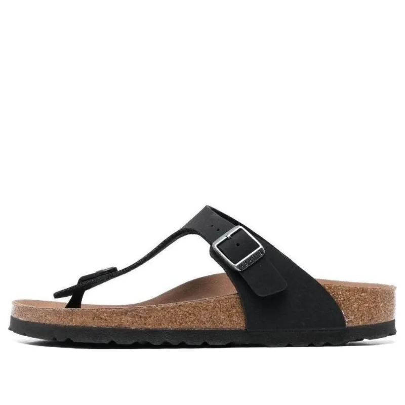 Birkenstock Gizeh Vegan Birko-Flor Birkibuc Narrow Fit Sandals 'Black' 1020487 sold by KicksCrew