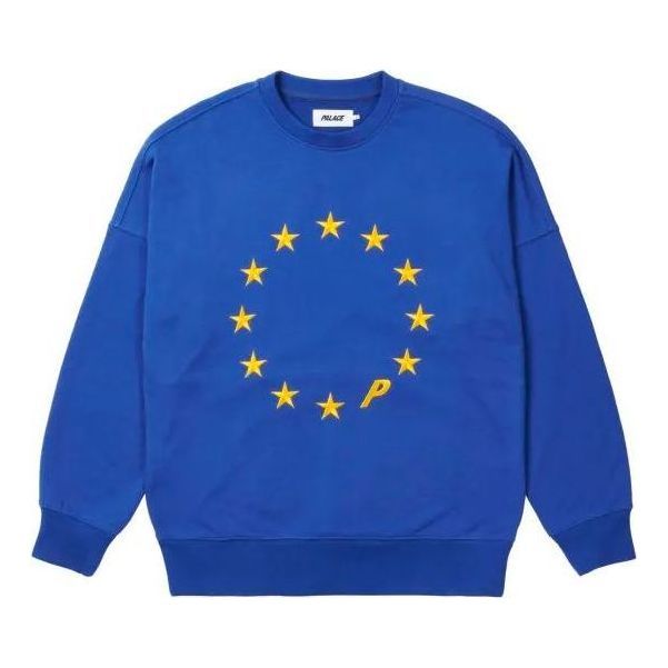 Palace Eu-don Crew Blue FW21 Sweater 'Blue' P21CS050 sold by KicksCrew