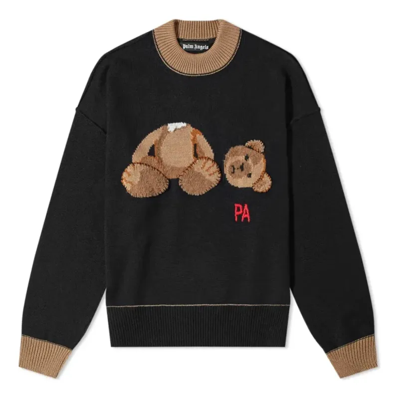 Palm Angels Bear Sweater 'Black Brown' PMHE007C99KNI0011060 sold by KicksCrew