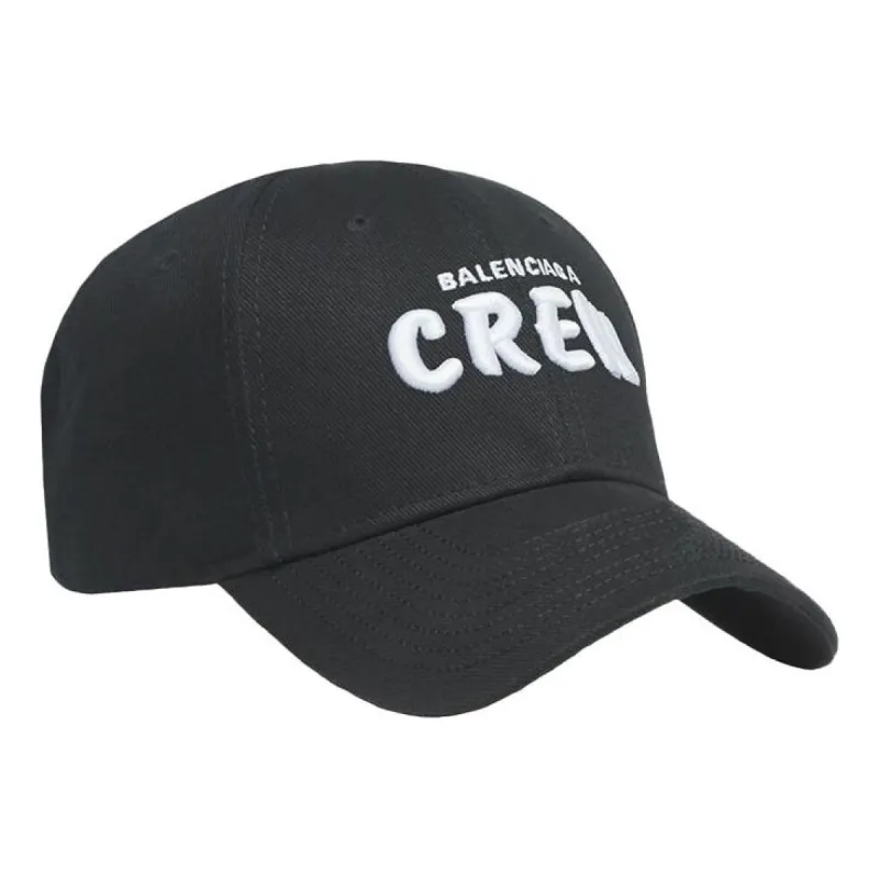 Balenciaga Embroidered Crew Logo Baseball Cap 'Black' 617139310B21000 sold by KicksCrew