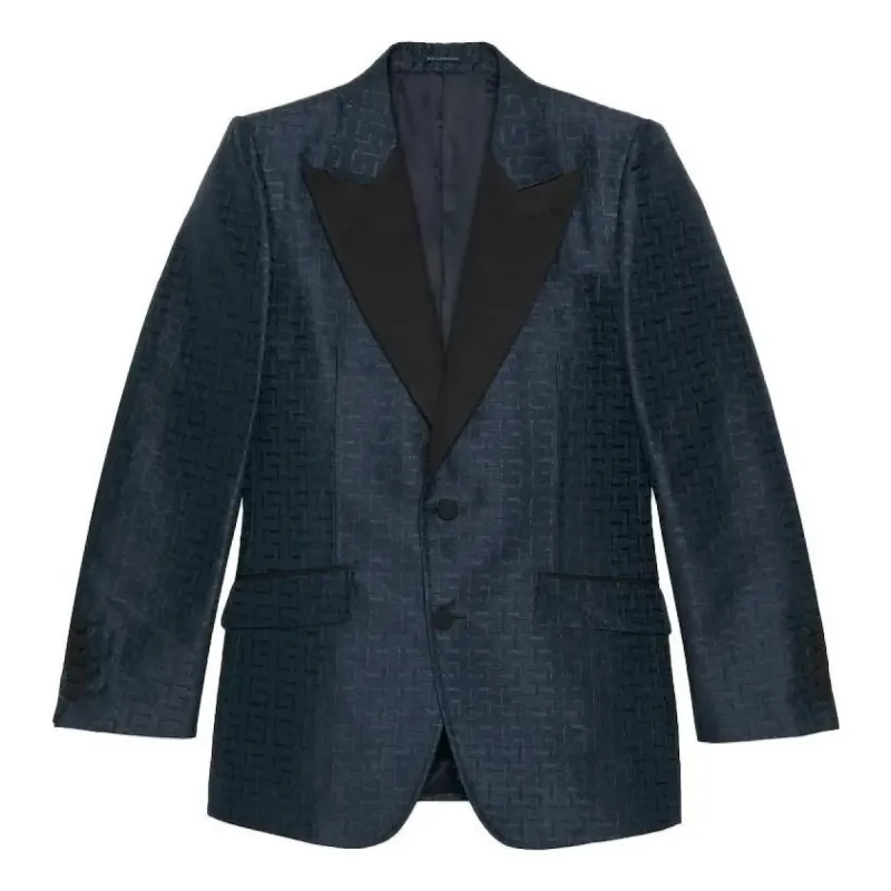 Gucci Square G Silk Jacquard Jacket 'Dark Blue' 751183-ZANE1-4440 sold by KicksCrew