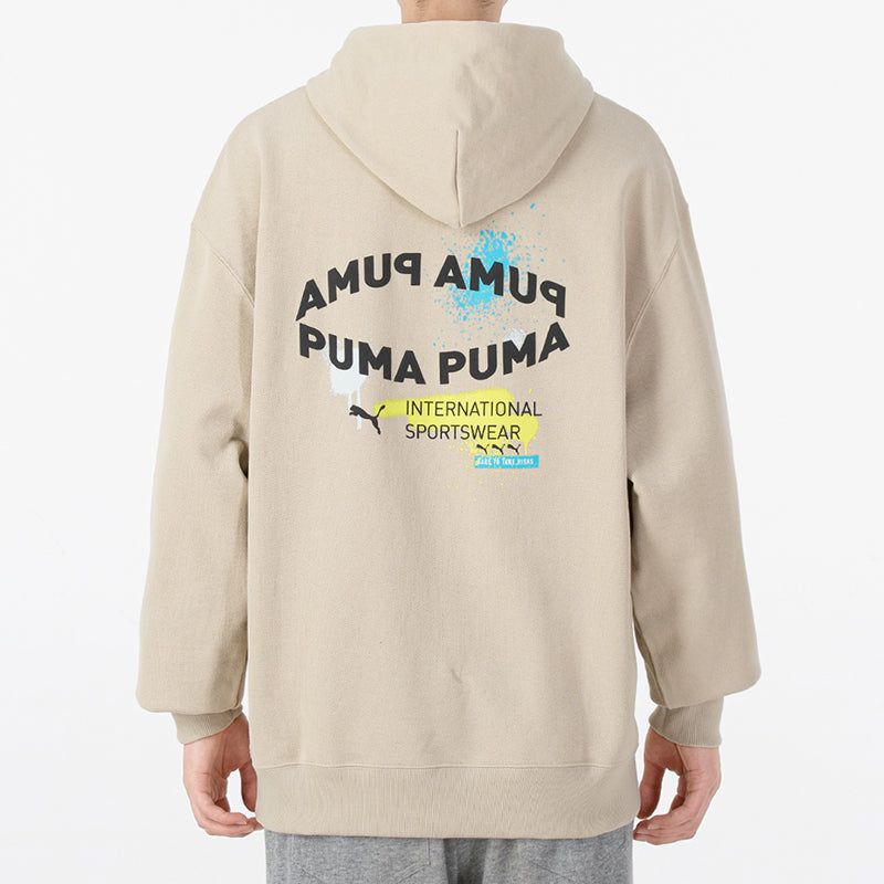 Puma Oversize Trend Graphic Logo Hoodie 'Beige' 536061-64 sold by KicksCrew product image thumbnail 4