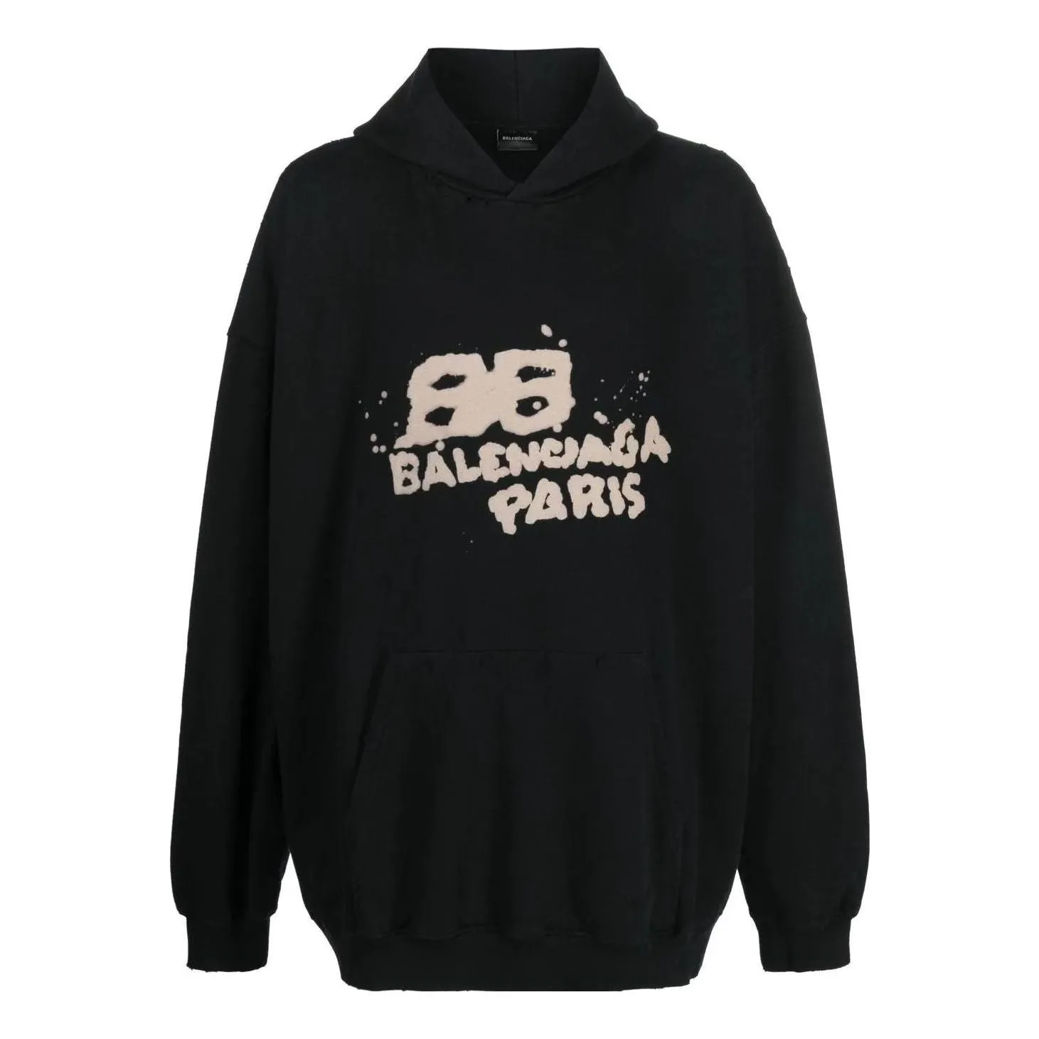 Balenciaga Hand-Drawn BB Icon Hoodie Large Fit 'Black' 620973TNVQ11059 sold by KicksCrew