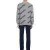 Balenciaga Wool Blend All Over Logo Crew Neck Sweatshirt 'Grey Black' 555481T14711262 sold by KicksCrew