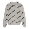 Balenciaga Wool Blend All Over Logo Crew Neck Sweatshirt 'Grey Black' 555481T14711262 sold by KicksCrew