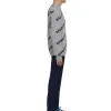 Balenciaga Wool Blend All Over Logo Crew Neck Sweatshirt 'Grey Black' 555481T14711262 sold by KicksCrew