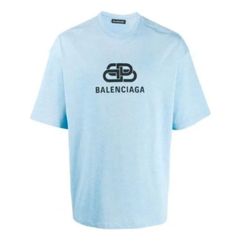Balenciaga Interlocked BB Regular Fit T-shirt 'Light Blue' 578139TGV755840 sold by KicksCrew