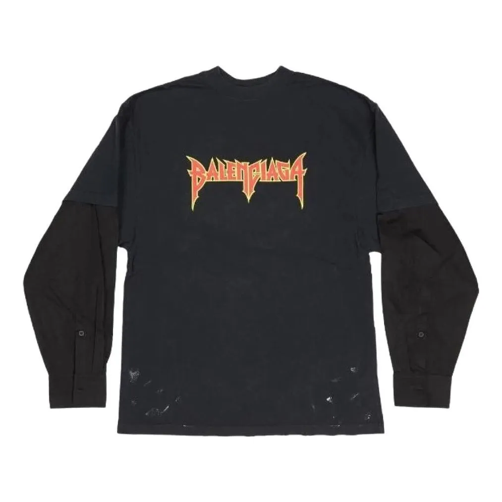 Balenciaga Metal Layered T-Shirt 'Black Faded' 698631TMV881055 sold by KicksCrew
