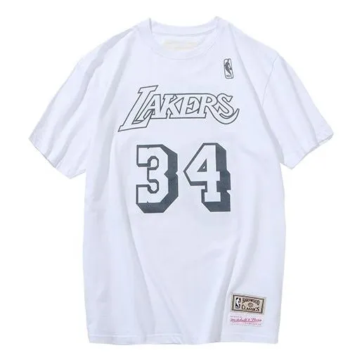 Mitchell & Ness x NBA Lakers Round-neck T-shirt 'Shaquille O'Neal 34' MN13S17-SON sold by KicksCrew