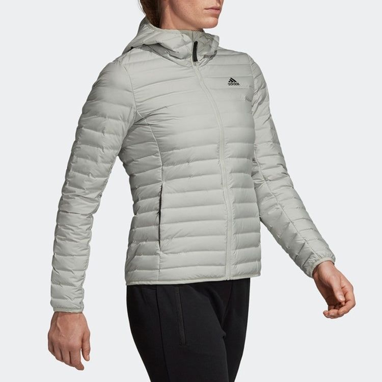 (WMNS) Adidas Varilite Soft Hooded Jacket 'Silver Grey' CY8734 sold by KicksCrew product image thumbnail 3