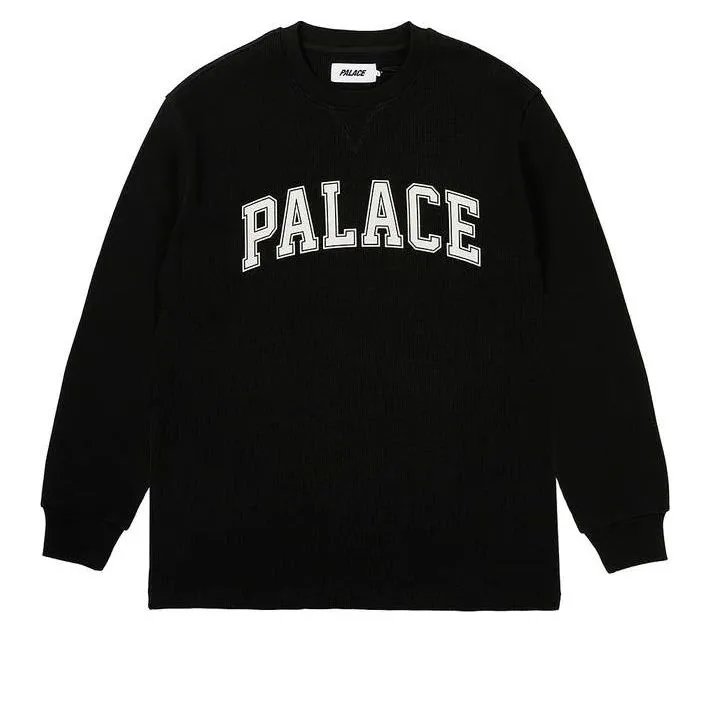 Palace Waffle Long-Sleeve T-shirt 'Black' P26ES025 sold by KicksCrew