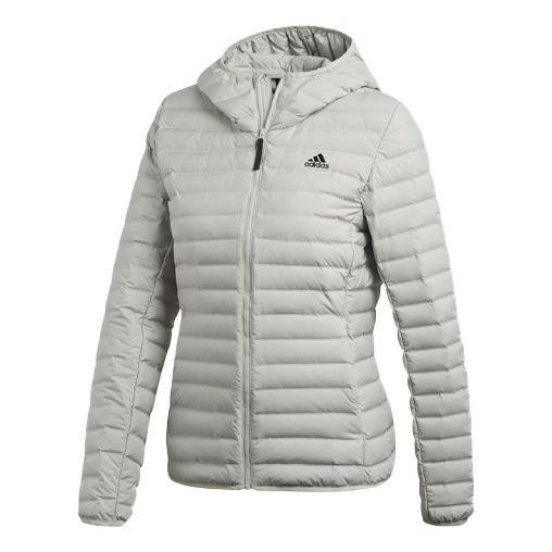 (WMNS) Adidas Varilite Soft Hooded Jacket 'Silver Grey' CY8734 sold by KicksCrew