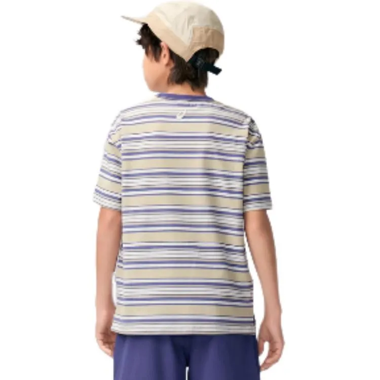 (GS) ASICS Stripe T-shirt 'Beige Blue' 332241173018 sold by KicksCrew product image thumbnail 2