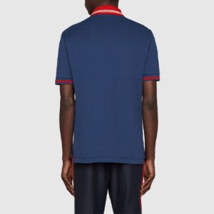 GUCCI SS22 Cotton piquet polo shirt with Interlocking G 'Dark Ink Red' 658067-XJDI2-4714 sold by KicksCrew
