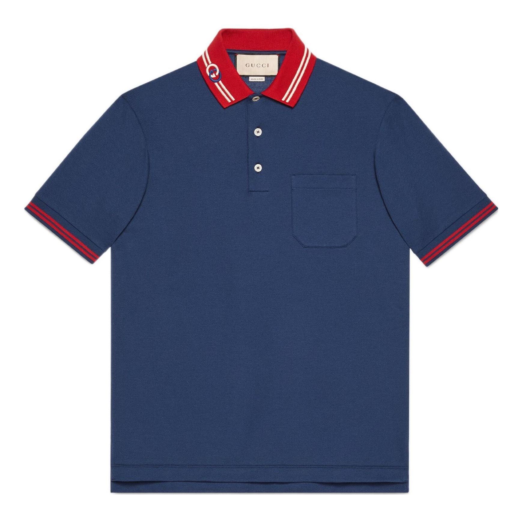 まつ吉 GUCCI SS22 Cotton piquet polo shirt with Interlocking G