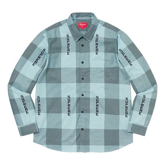 Supreme Logo Plaid Shirt 'Teal Black' SUP-SS20-245 sold by KicksCrew