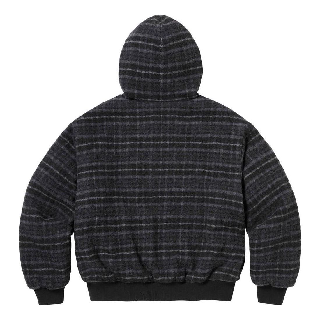 Supreme Plaid Wool Hooded Work Jacket 'Black Grey' SUP-FW23-075 sold by KicksCrew product image thumbnail 2