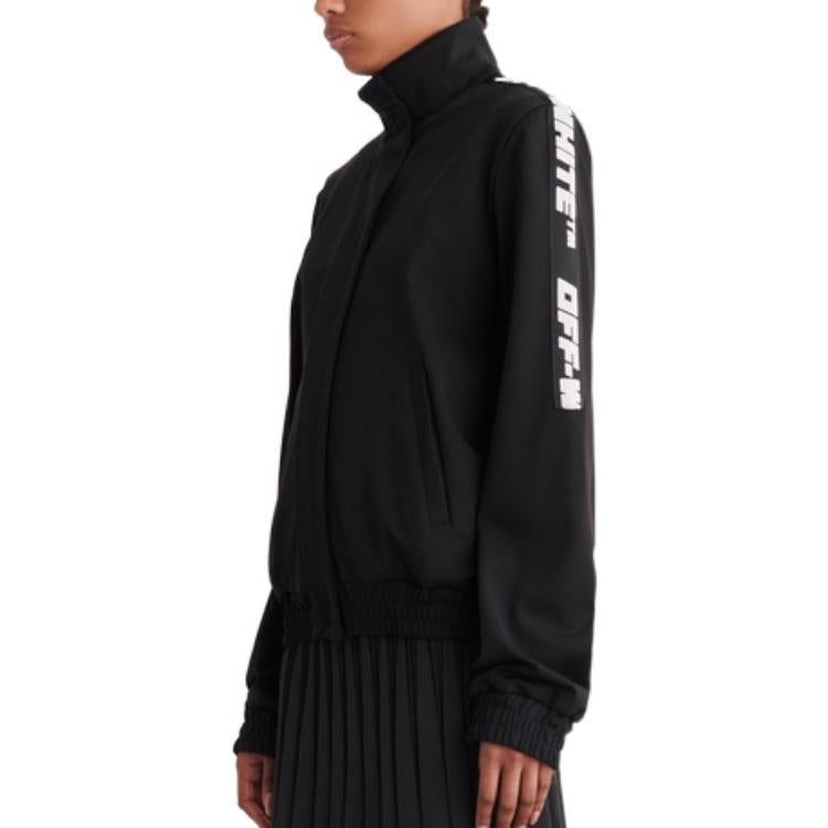 (WMNS) Off-White Logo-Tape Track Jacket 'Black' OWVL016C99JER0011000 sold by KicksCrew product image thumbnail 4