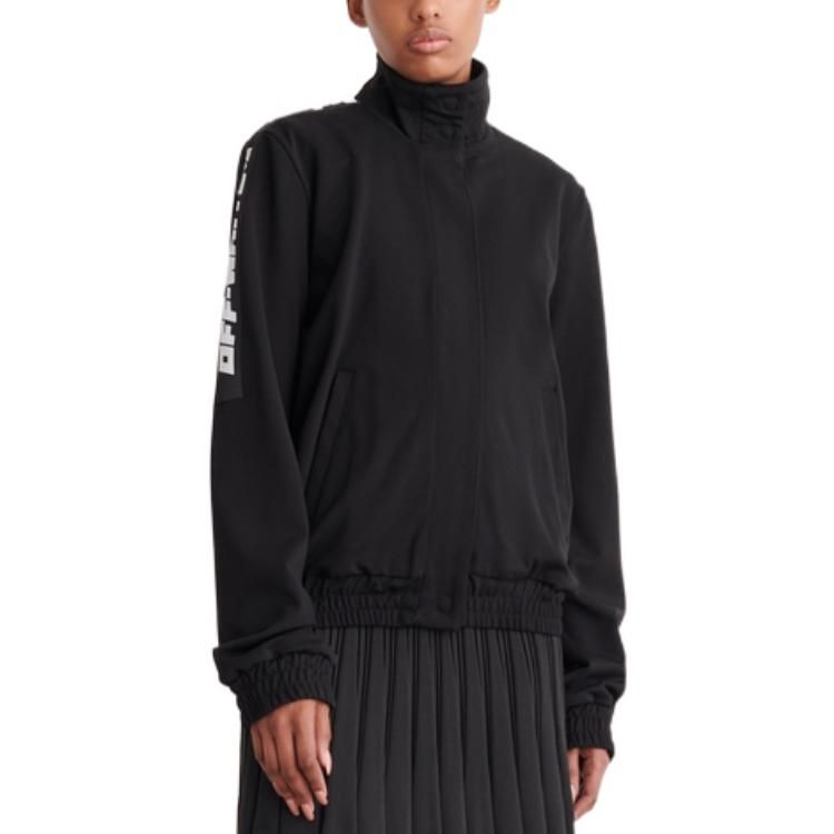 (WMNS) Off-White Logo-Tape Track Jacket 'Black' OWVL016C99JER0011000 sold by KicksCrew product image thumbnail 2