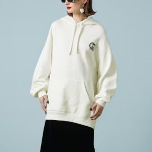 (WMNS) GUCCI Cotton jersey hooded sweatshirt with Interlocking G embroidered patch 'Off white' 753595-XJFV9-9088 sold by KicksCrew