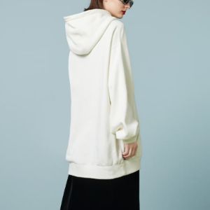 (WMNS) GUCCI Cotton jersey hooded sweatshirt with Interlocking G embroidered patch 'Off white' 753595-XJFV9-9088 sold by KicksCrew