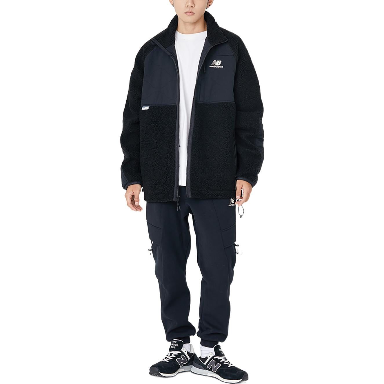 New Balance Lifestyle Cotton Warm Coat 'Black White' AMJ23326-BK sold by KicksCrew product image thumbnail 3