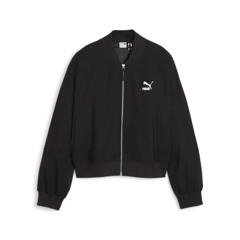 (WMNS) PUMA Classics Shiny Bomber Jacket 'Black' 623696-01 sold by KicksCrew