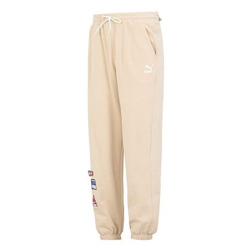 PUMA Team Badge Sweatpants 'Beige' 677378-67 sold by KicksCrew