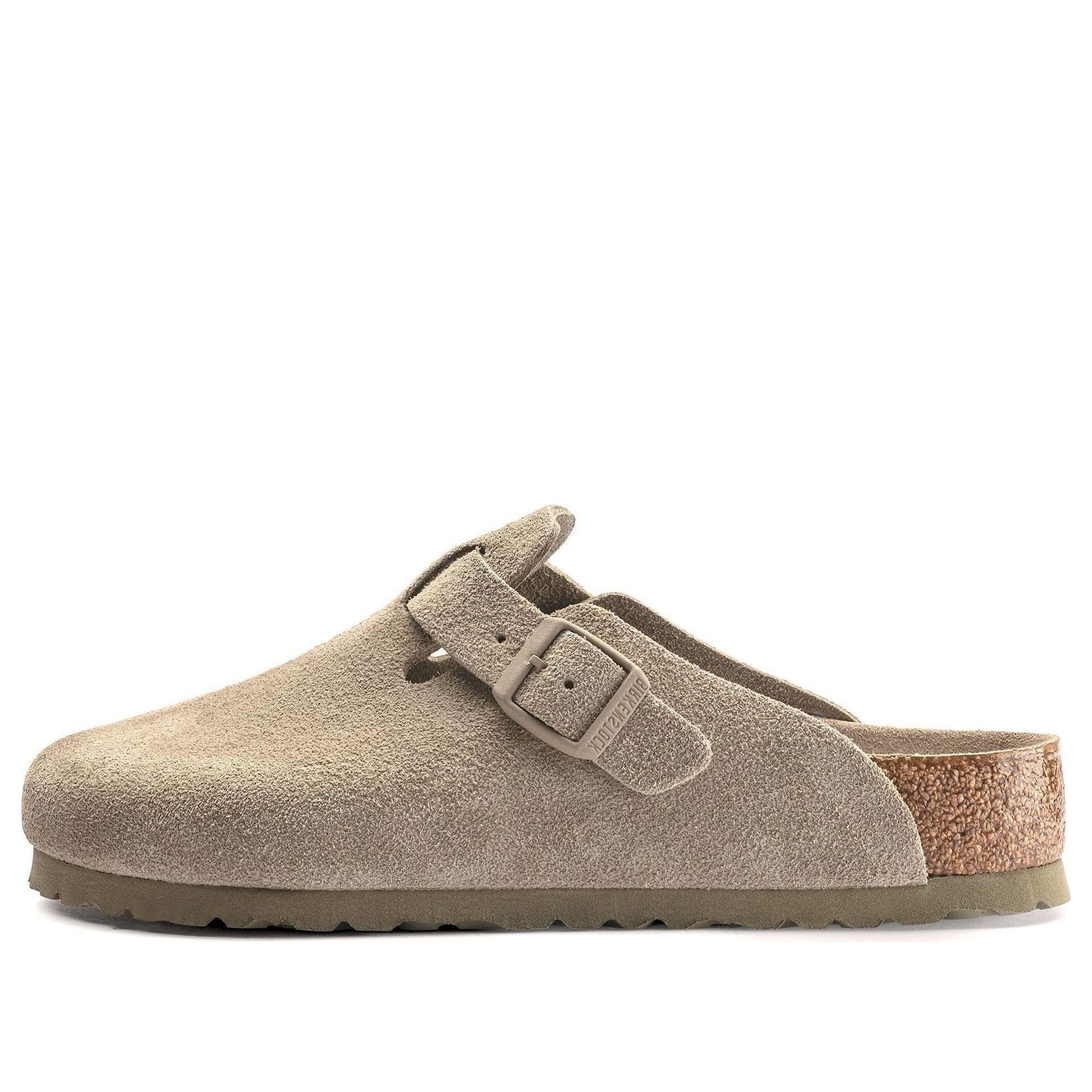 Birkenstock Boston Soft Footbed Narrow 'Suede Faded Khaki' 1019108 sold by KicksCrew