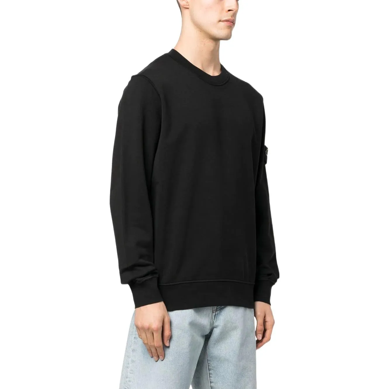 STONE ISLAND Logo Patch Crewneck Sweatshirt 'Black' 101563051-A0029 sold by KicksCrew product image thumbnail 3