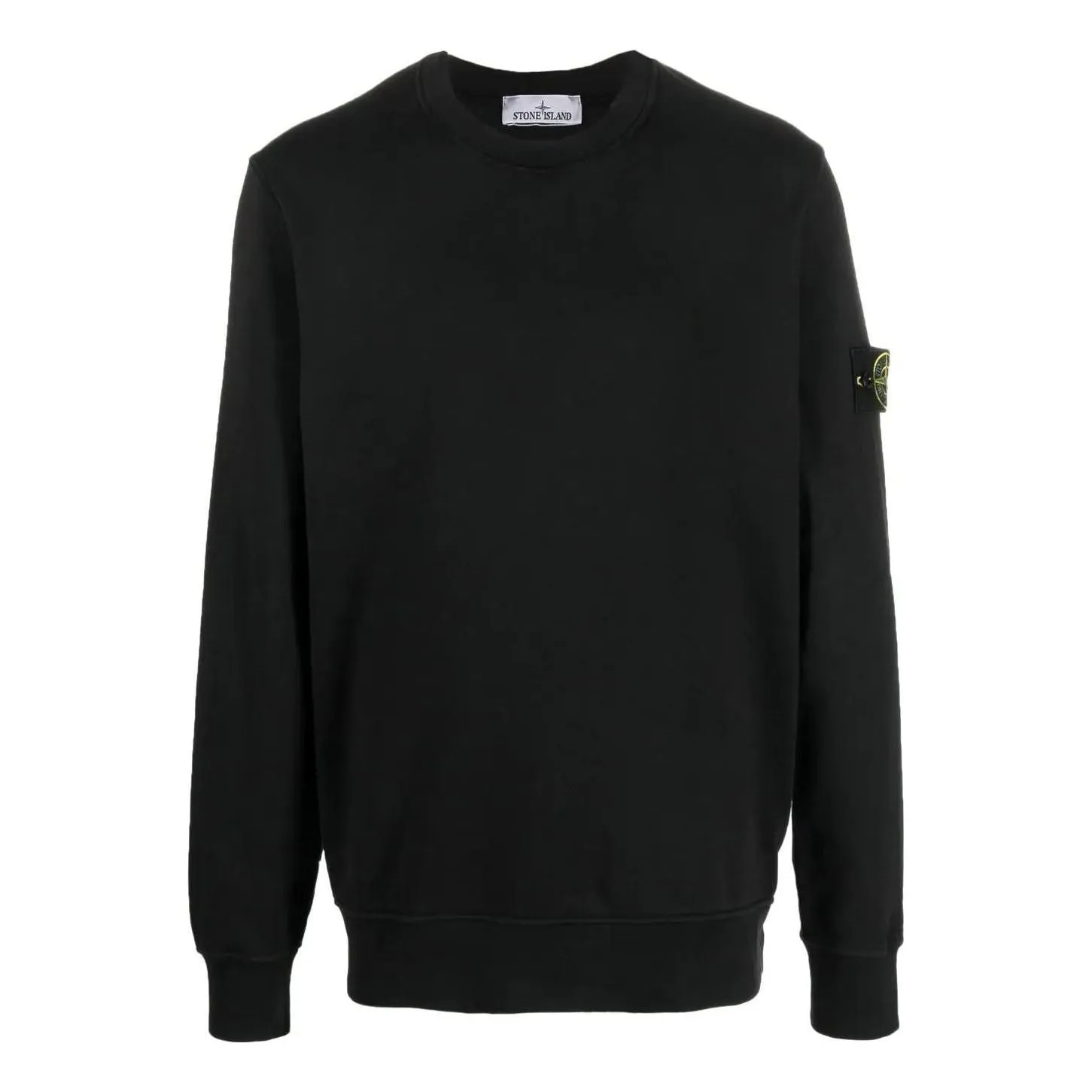 STONE ISLAND Logo Patch Crewneck Sweatshirt 'Black' 101563051-A0029 sold by KicksCrew
