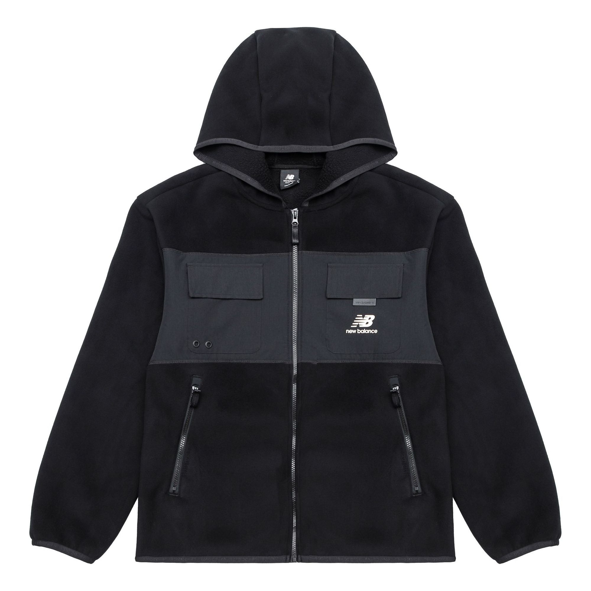 New Balance Alphabet Splicing Contrasting Colors Hooded Jacket 'Black' AMJ13382-BK sold by KicksCrew
