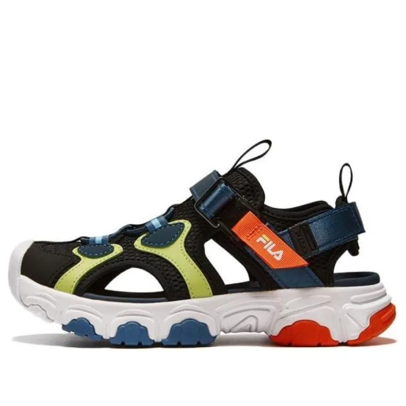 (GS) FILA Lifestyle Sandals 'Black White Blue' K15B321802FBB sold by KicksCrew