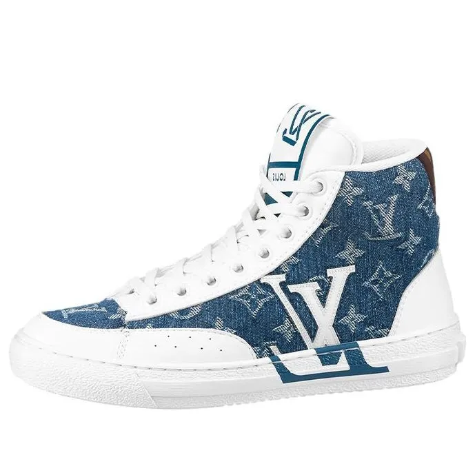 (WMNS) LOUIS VUITTON Charlie Ankle Sneakers 'White Denim Monogram' 1A9S5G sold by KicksCrew